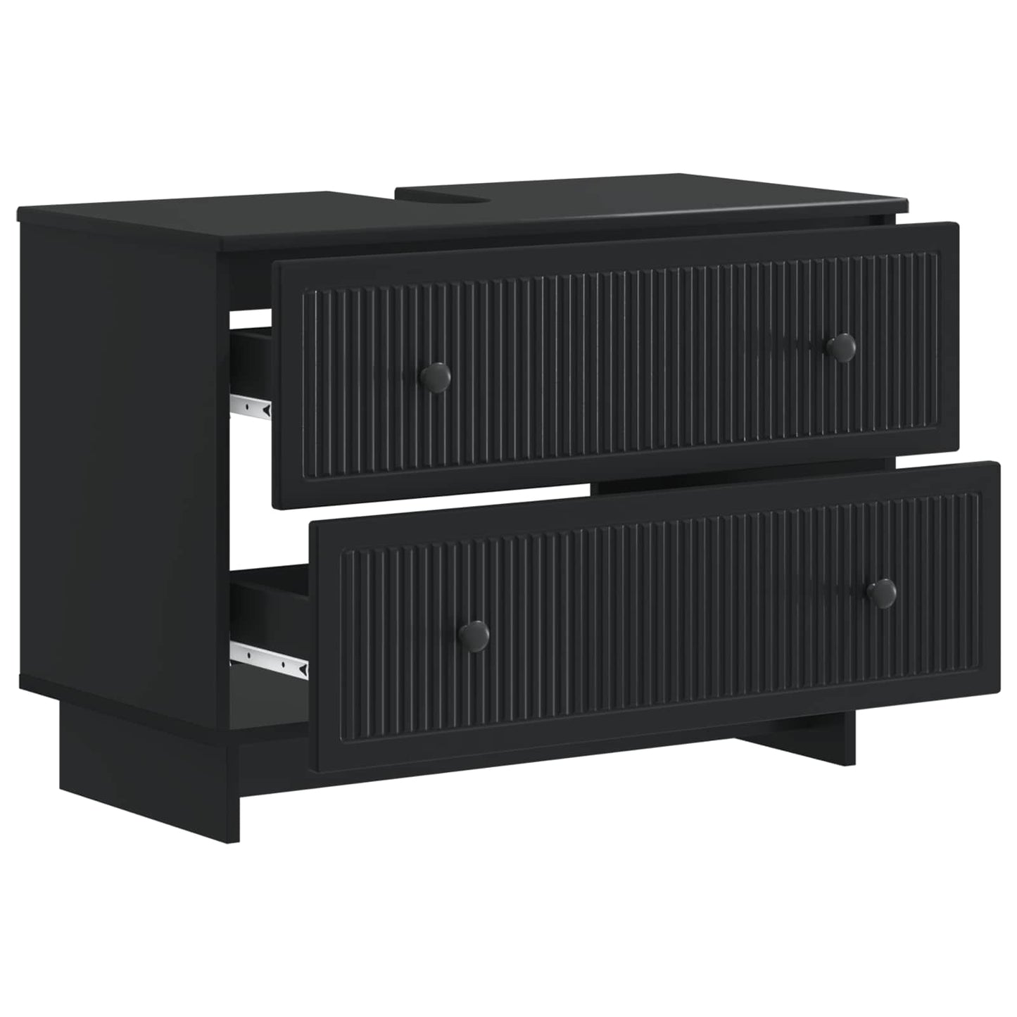Badkamer wastafelkast EDE Zwart 82 x 41 x 59 cm Bewerkt hout