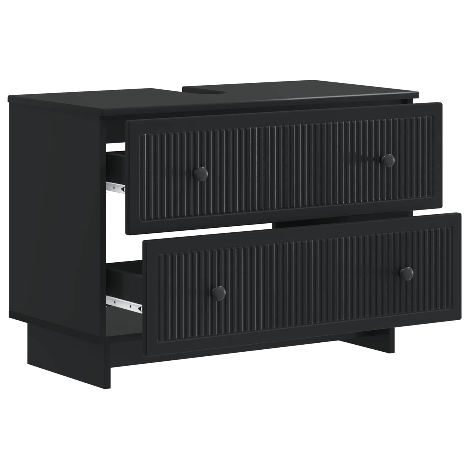 Badkamer wastafelkast EDE Zwart 82 x 41 x 59 cm Bewerkt hout