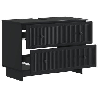 Badkamer wastafelkast EDE Zwart 82 x 41 x 59 cm Bewerkt hout