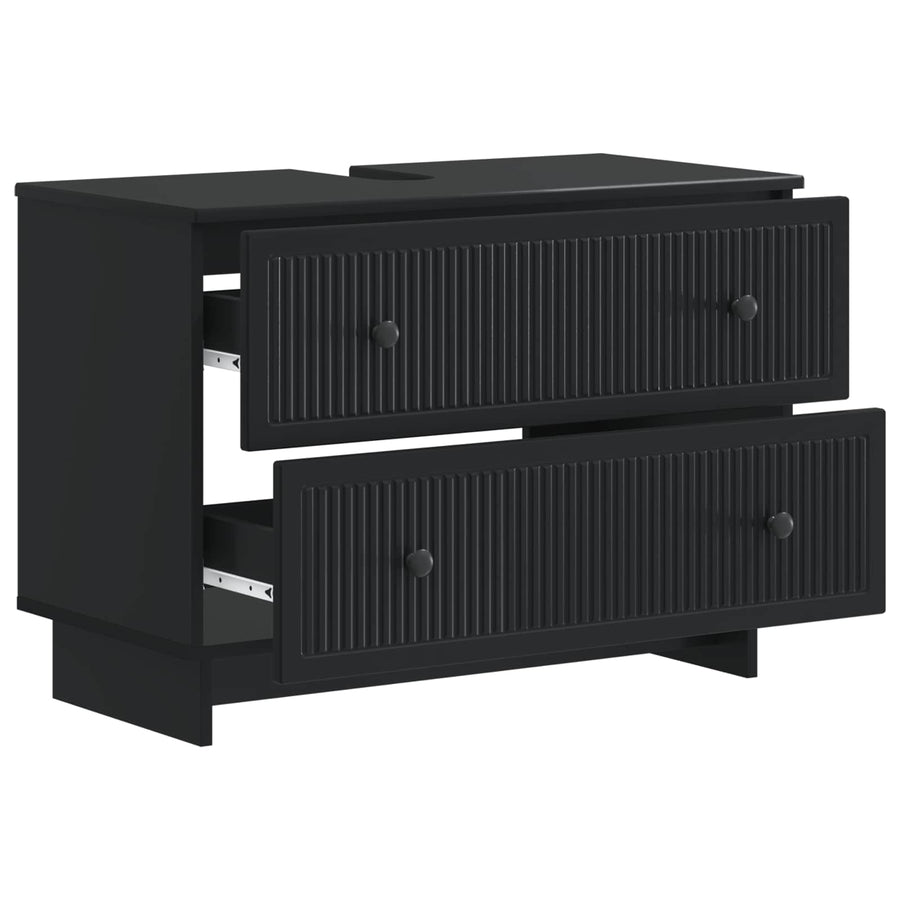 Badkamer wastafelkast EDE Zwart 82 x 41 x 59 cm Bewerkt hout