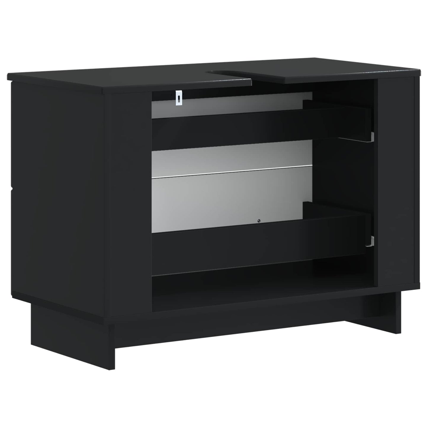 Badkamer wastafelkast EDE Zwart 82 x 41 x 59 cm Bewerkt hout
