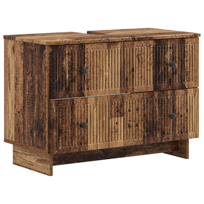 Badkamer wastafelkast EDE Oud hout 82 x 41 x 59 cm Bewerkt hout