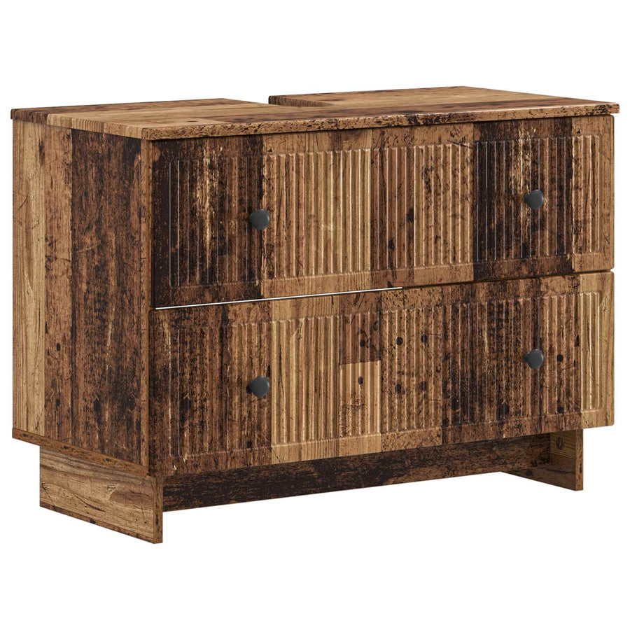Badkamer wastafelkast EDE Oud hout 82 x 41 x 59 cm Bewerkt hout