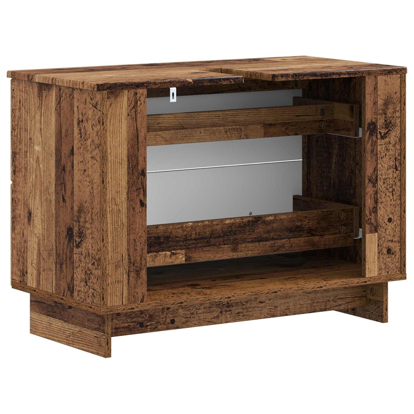 Badkamer wastafelkast EDE Oud hout 82 x 41 x 59 cm Bewerkt hout