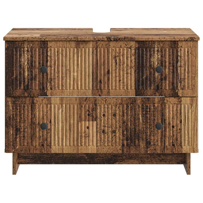 Badkamer wastafelkast EDE Oud hout 82 x 41 x 59 cm Bewerkt hout