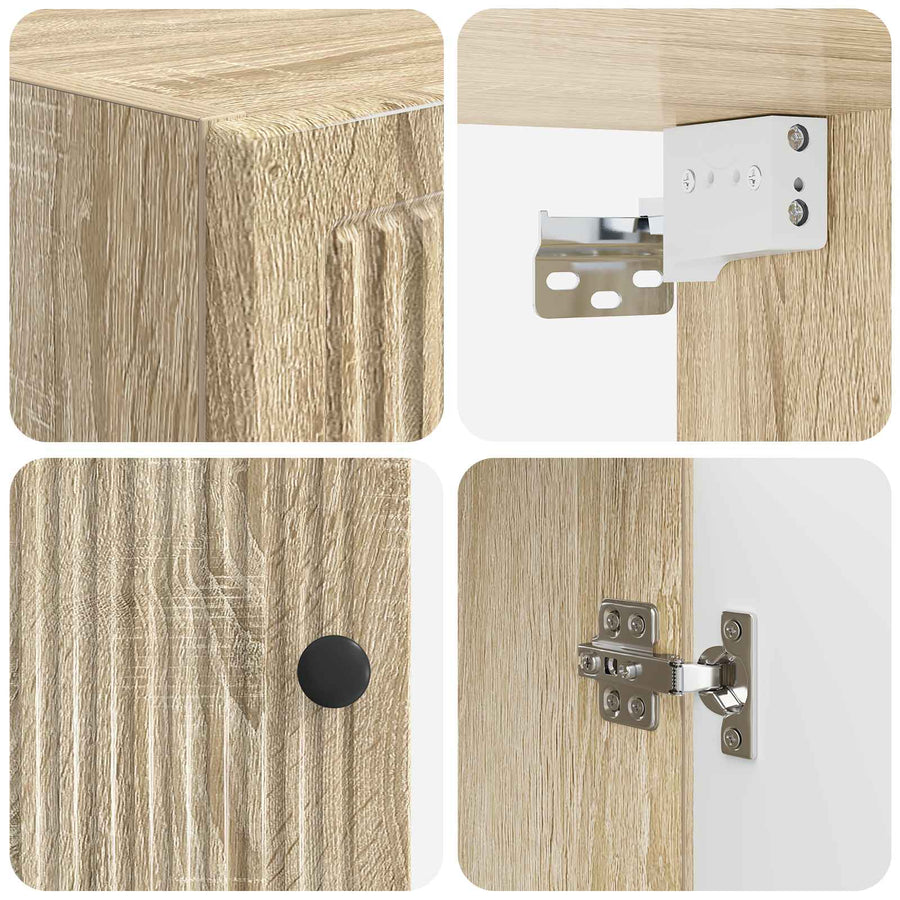 Badkamer wandkast EDE Sonoma Eiken 30 x 31 x 59 cm Bewerkt hout