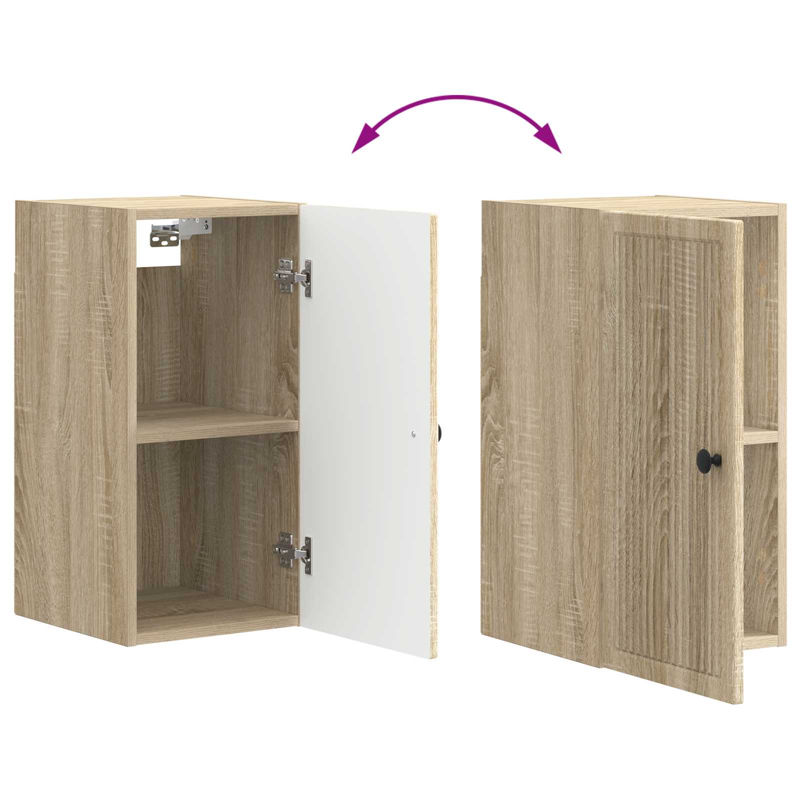 Badkamer wandkast EDE Sonoma Eiken 30 x 31 x 59 cm Bewerkt hout