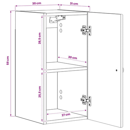 Badkamer wandkast EDE Hoogglans Wit 30 x 31 x 59 cm