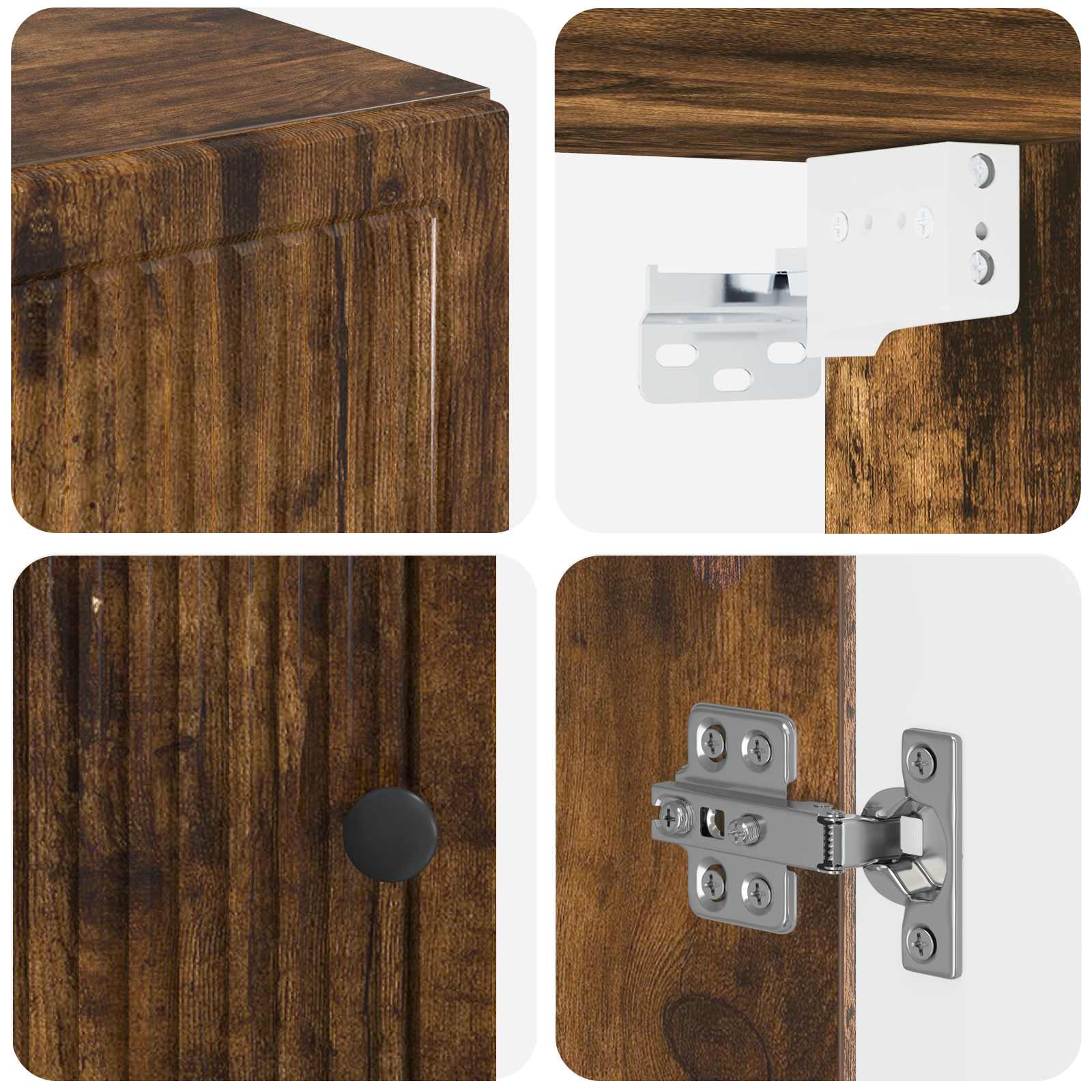 Badkamer wandkast EDE Gerookt eiken 30 x 31 x 59 cm