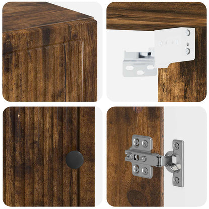 Badkamer wandkast EDE Gerookt eiken 30 x 31 x 59 cm