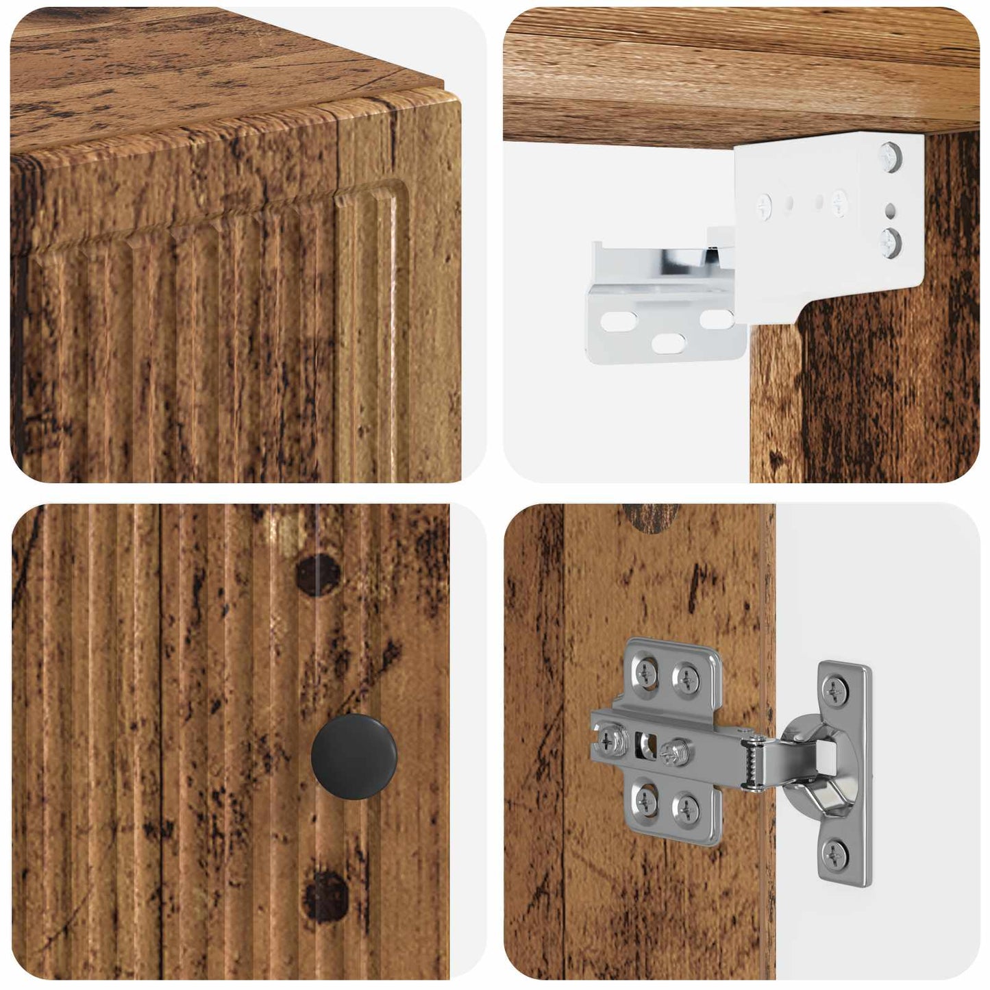 Badkamer wandkast EDE Oud hout 30 x 31 x 59 cm Bewerkt hout