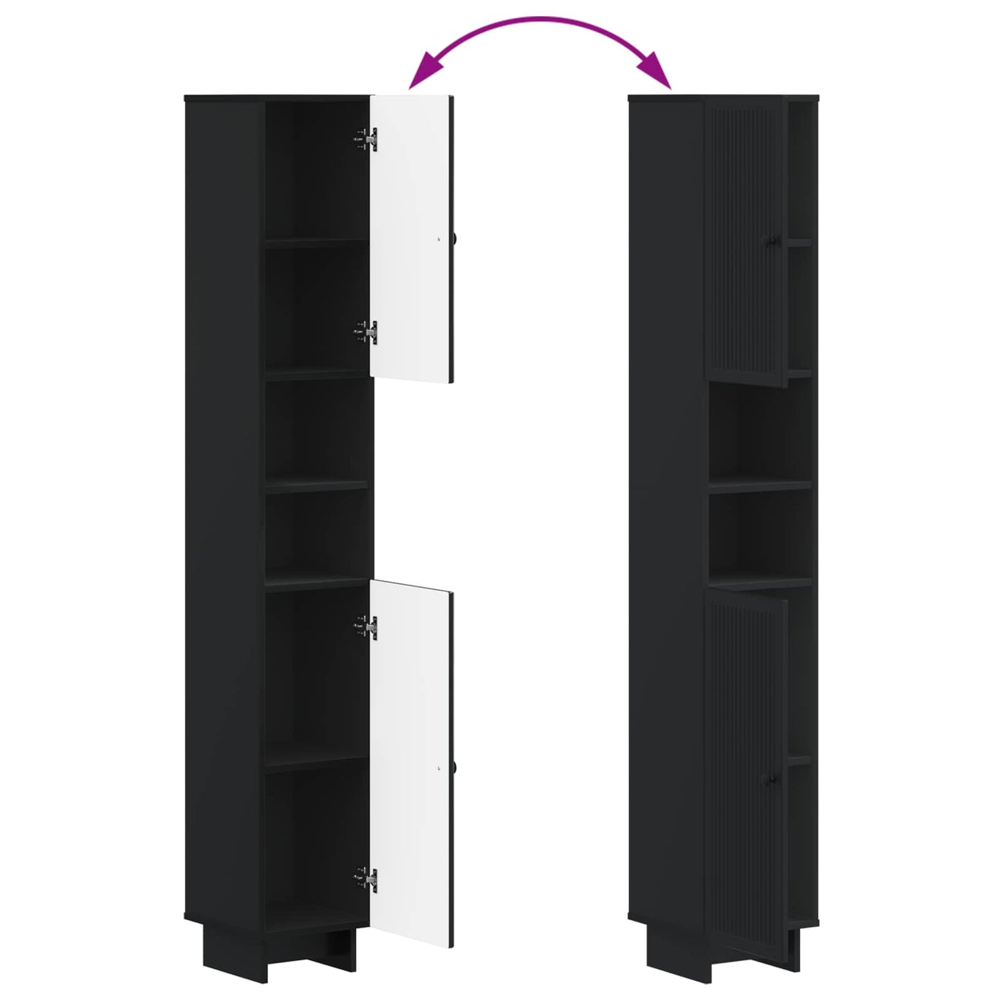 Badkamerkast met Open Plank EDE Zwart 30 x 31 x 190 cm