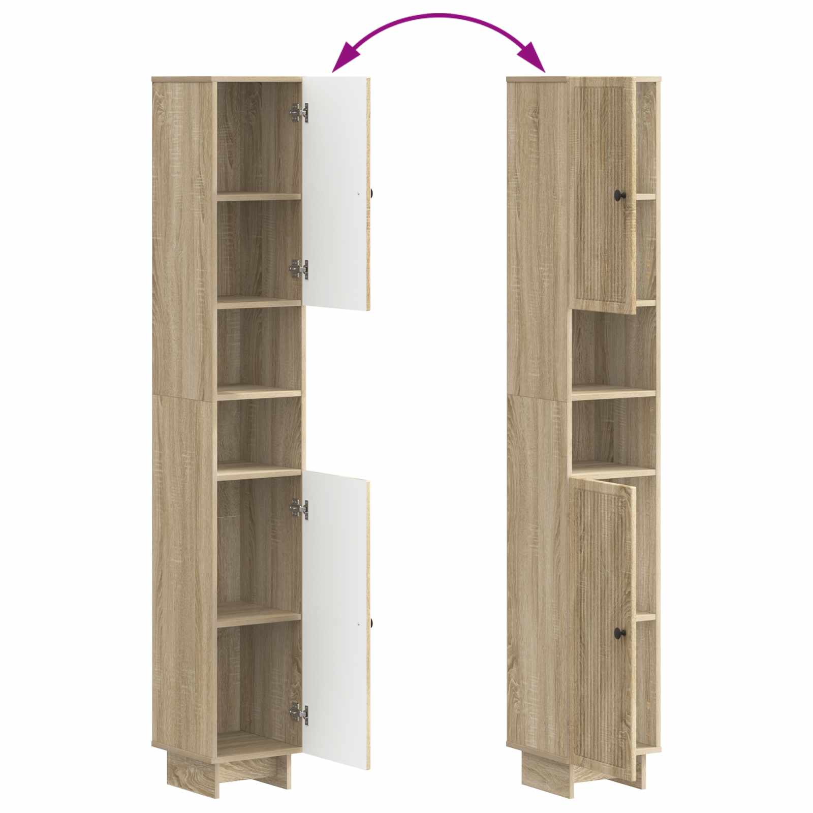 Badkamerkast met Open Plank EDE Sonoma Eiken 30 x 31 x 190 cm