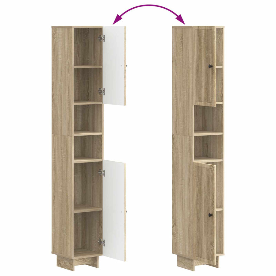 Badkamerkast met Open Plank EDE Sonoma Eiken 30 x 31 x 190 cm