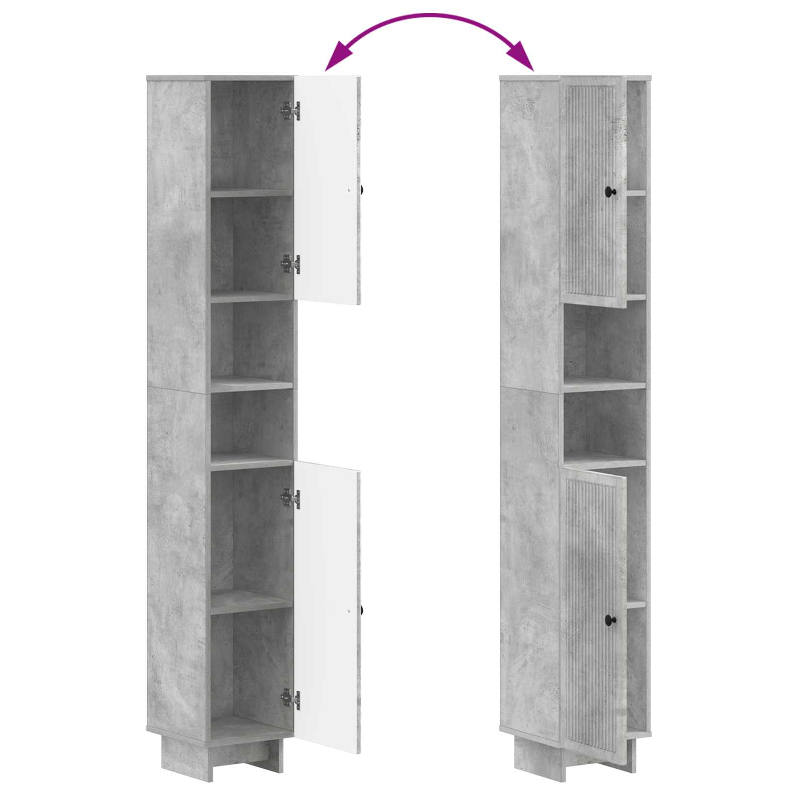 Badkamerkast met Open Plank EDE Betongrijs 30 x 31 x 190 cm