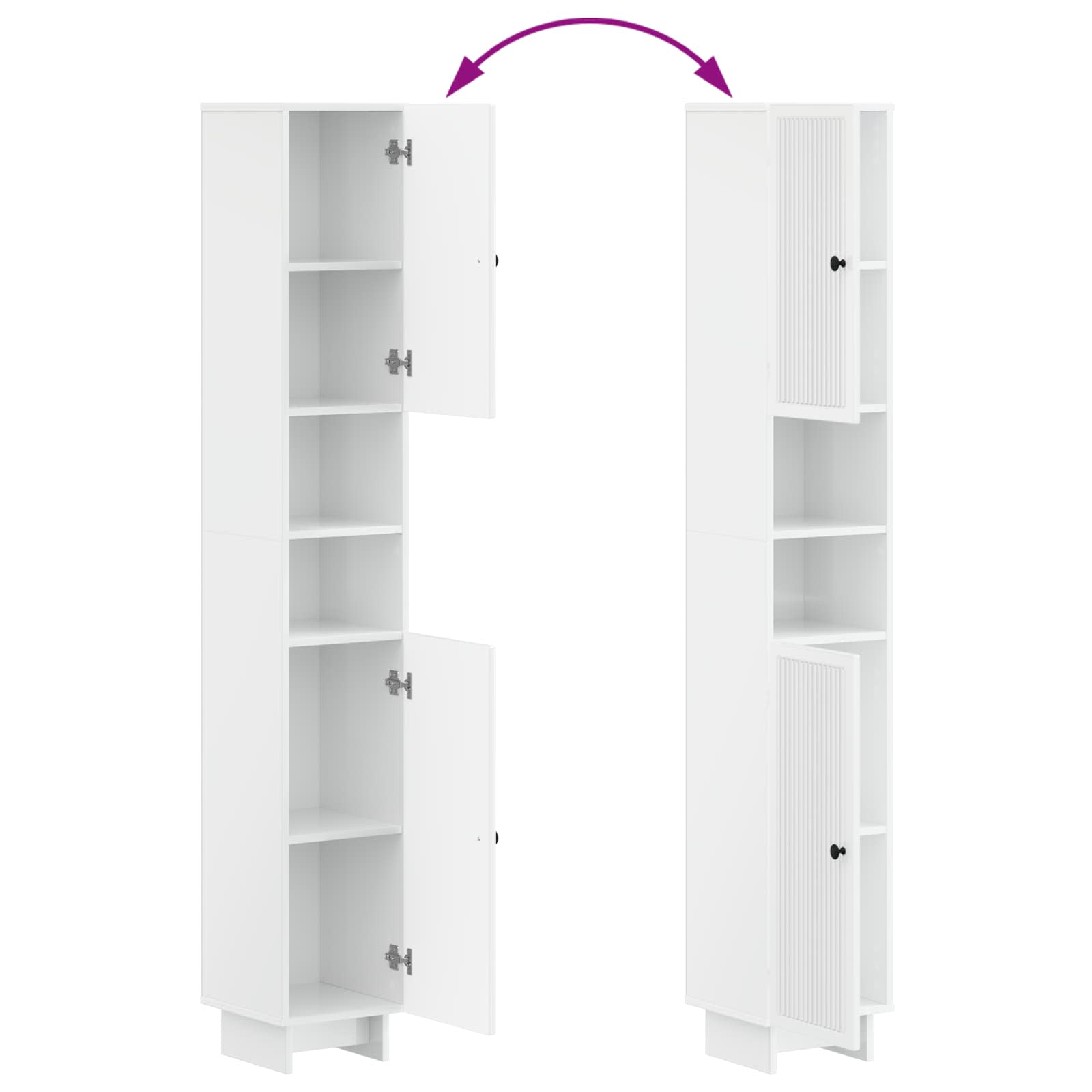 Badkamerkast met Open Plank EDE Hoogglans Wit 30 x 31 x 190 cm