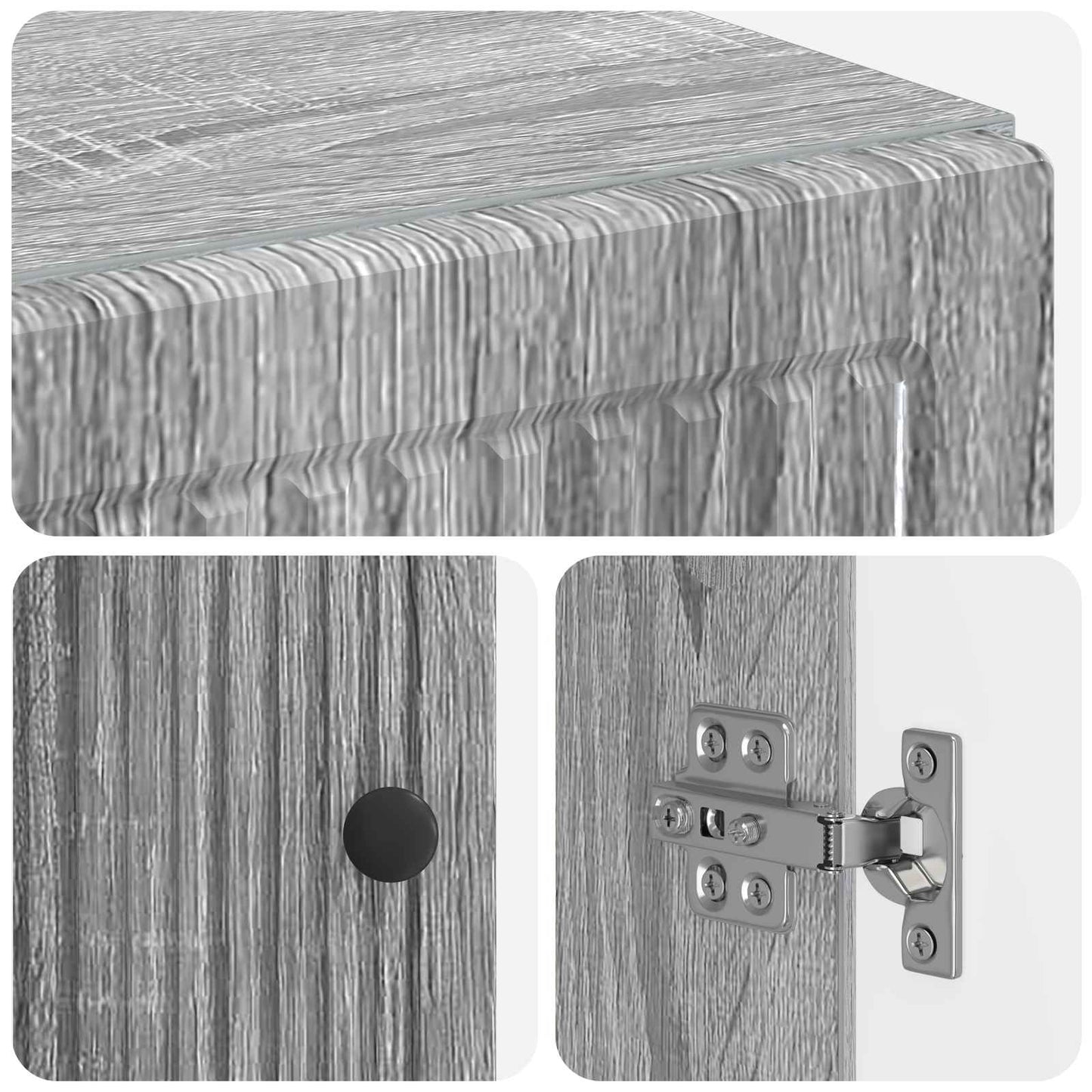 Badkamerkast met Open Plank EDE Grijs Sonoma 30 x 31 x 190 cm