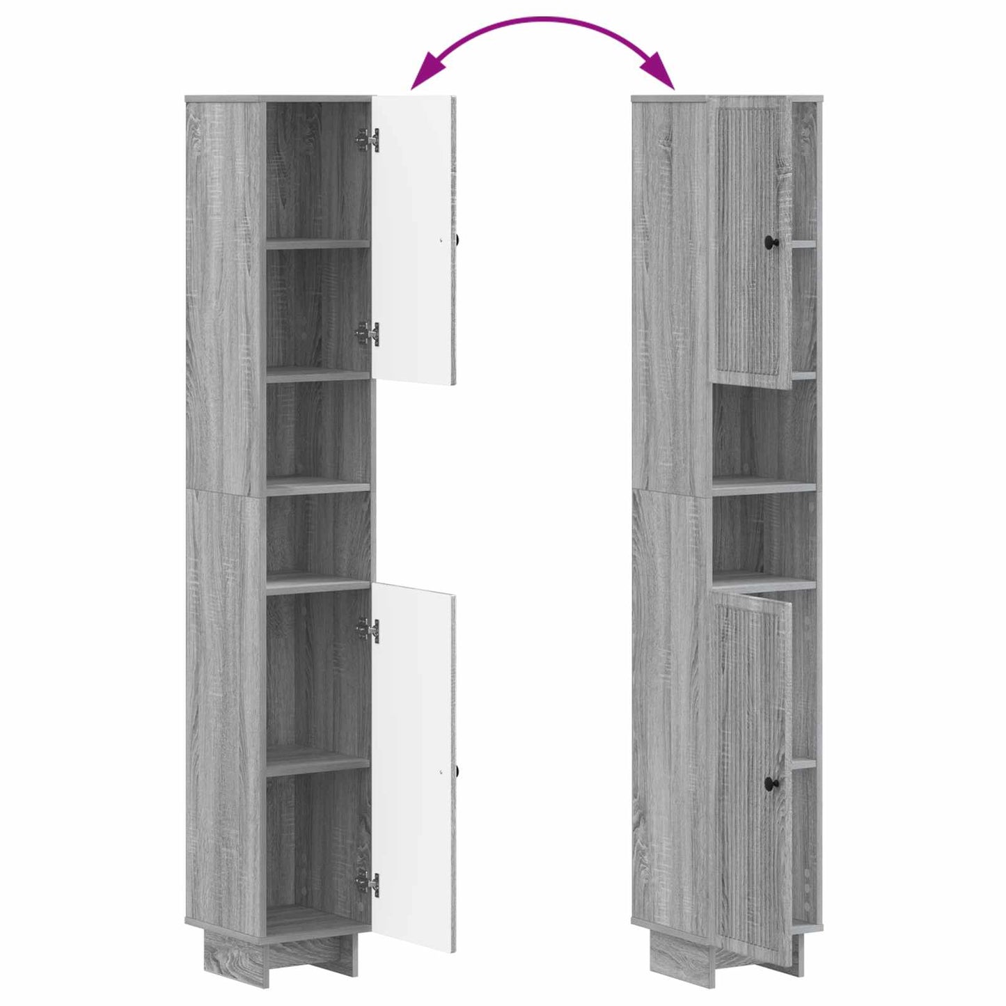 Badkamerkast met Open Plank EDE Grijs Sonoma 30 x 31 x 190 cm