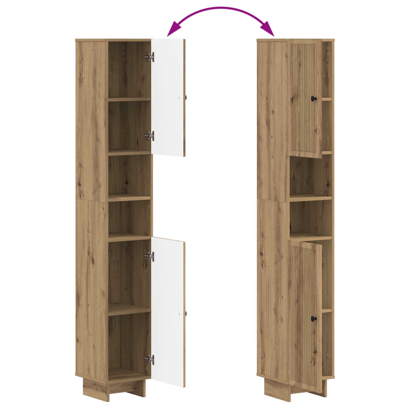 Badkamerkast met Open Plank EDE Artisanaal eiken