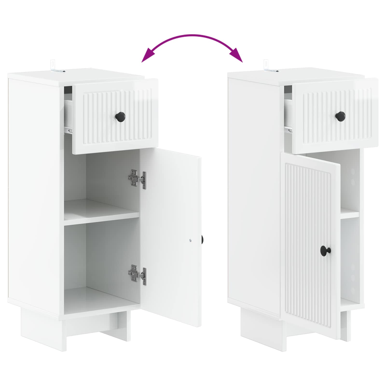 Badkamer Opbergkast EDE Hoogglans Wit 30 x 31 x 80 cm