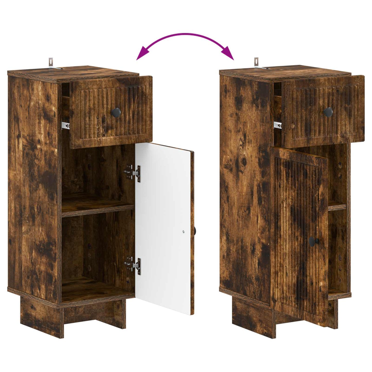 Badkamer Opbergkast EDE Gerookt eiken 30 x 31 x 80 cm