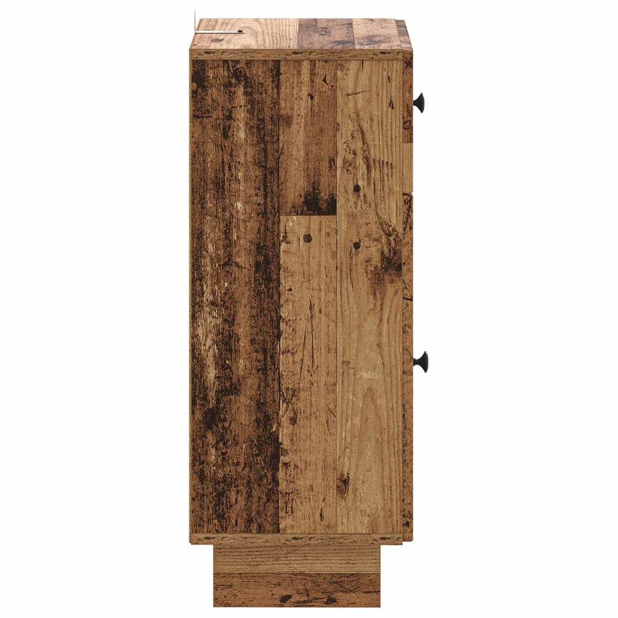 Badkamer Opbergkast EDE Oud hout 30 x 31 x 80 cm Bewerkt hout