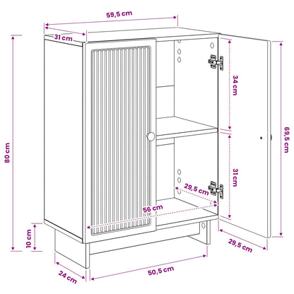 Badkamer Opbergkast EDE Gerookt eiken 59,5 x 31 x 80 cm