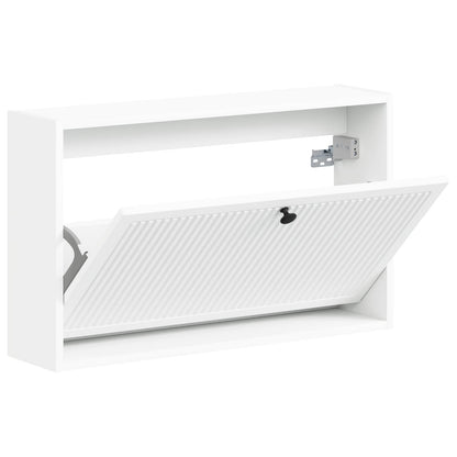 Wandgemonteerde Schoenkast EDE 71 x 17 x 43 cm Bewerkt hout Wit