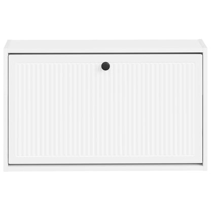 Wandgemonteerde Schoenkast EDE 71 x 17 x 43 cm Bewerkt hout Wit