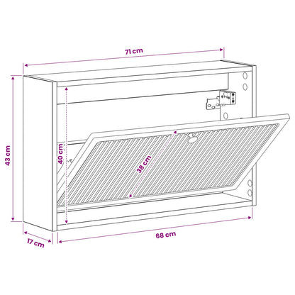 Wandgemonteerde Schoenkast EDE 71 x 17 x 43 cm Bewerkt hout