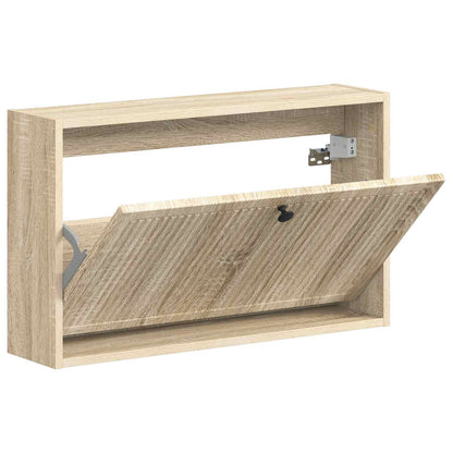 Wandgemonteerde Schoenkast EDE 71 x 17 x 43 cm Bewerkt hout