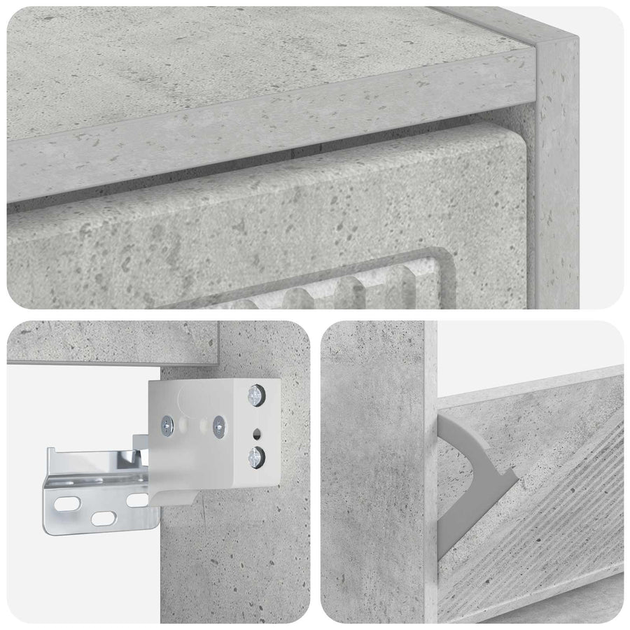 Wandgemonteerde Schoenkast EDE 71 x 17 x 43 cm Bewerkt hout