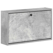 Wandgemonteerde schoenenkast 71x17x43 cm bewerkt hout beton/grijs