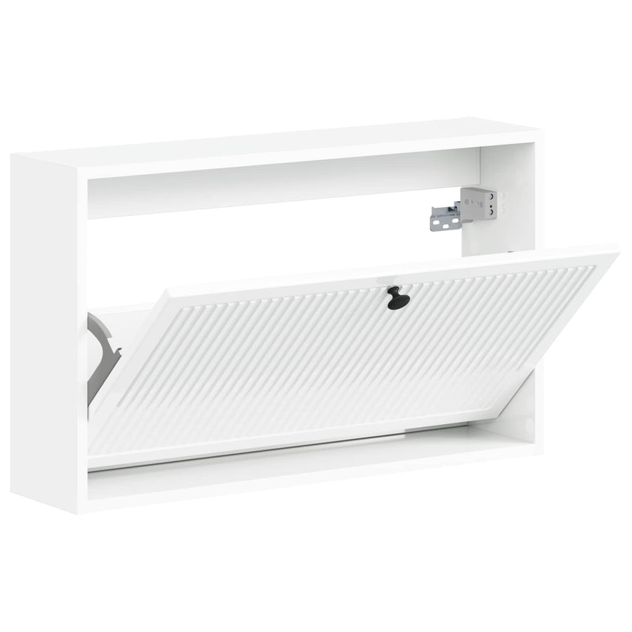 Wandgemonteerde Schoenkast EDE 71 x 17 x 43 cm Bewerkt hout