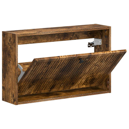 Wandgemonteerde Schoenkast EDE 71 x 17 x 43 cm Bewerkt hout