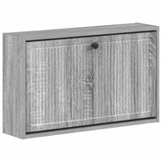Wandgemonteerde schoenkast 71x17x43 cm grijs bewerkt hout