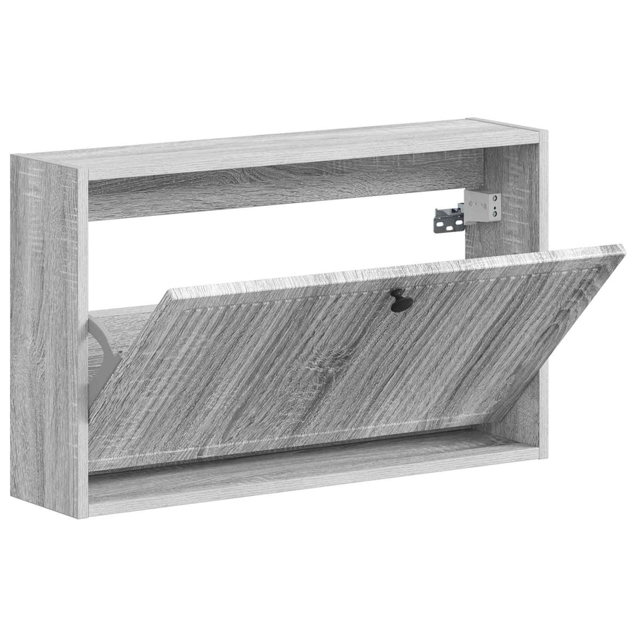 Wandgemonteerde Schoenkast EDE 71 x 17 x 43 cm Bewerkt hout