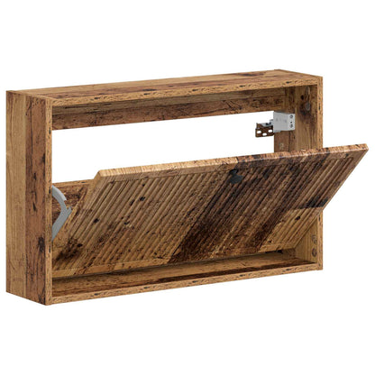 Wandgemonteerde Schoenkast EDE 71 x 17 x 43 cm Bewerkt hout