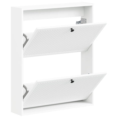 Wandgemonteerde Schoenkast EDE 71 x 17 x 86 cm Bewerkt hout Wit