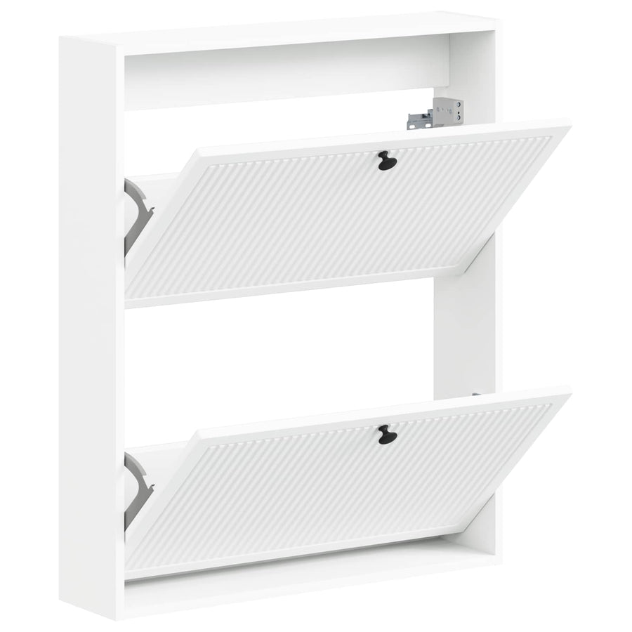Wandgemonteerde Schoenkast EDE 71 x 17 x 86 cm Bewerkt hout Wit