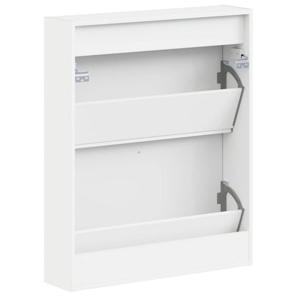 Wandgemonteerde Schoenkast EDE 71 x 17 x 86 cm Bewerkt hout Wit