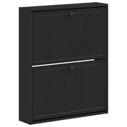 Wandgemonteerde schoenkast 71x17x86 cm zwart bewerkt hout