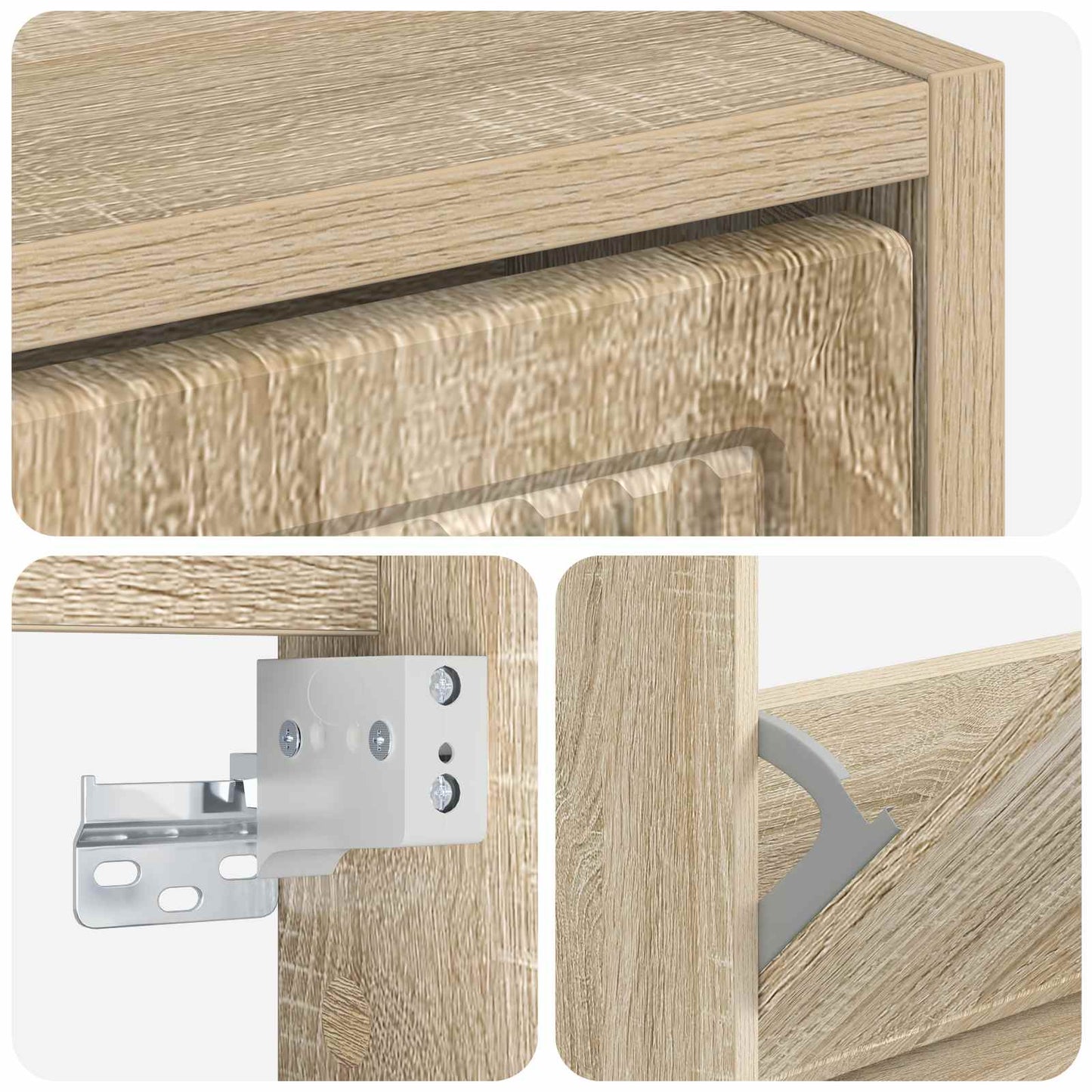 Wandgemonteerde Schoenkast EDE 71 x 17 x 86 cm Bewerkt hout