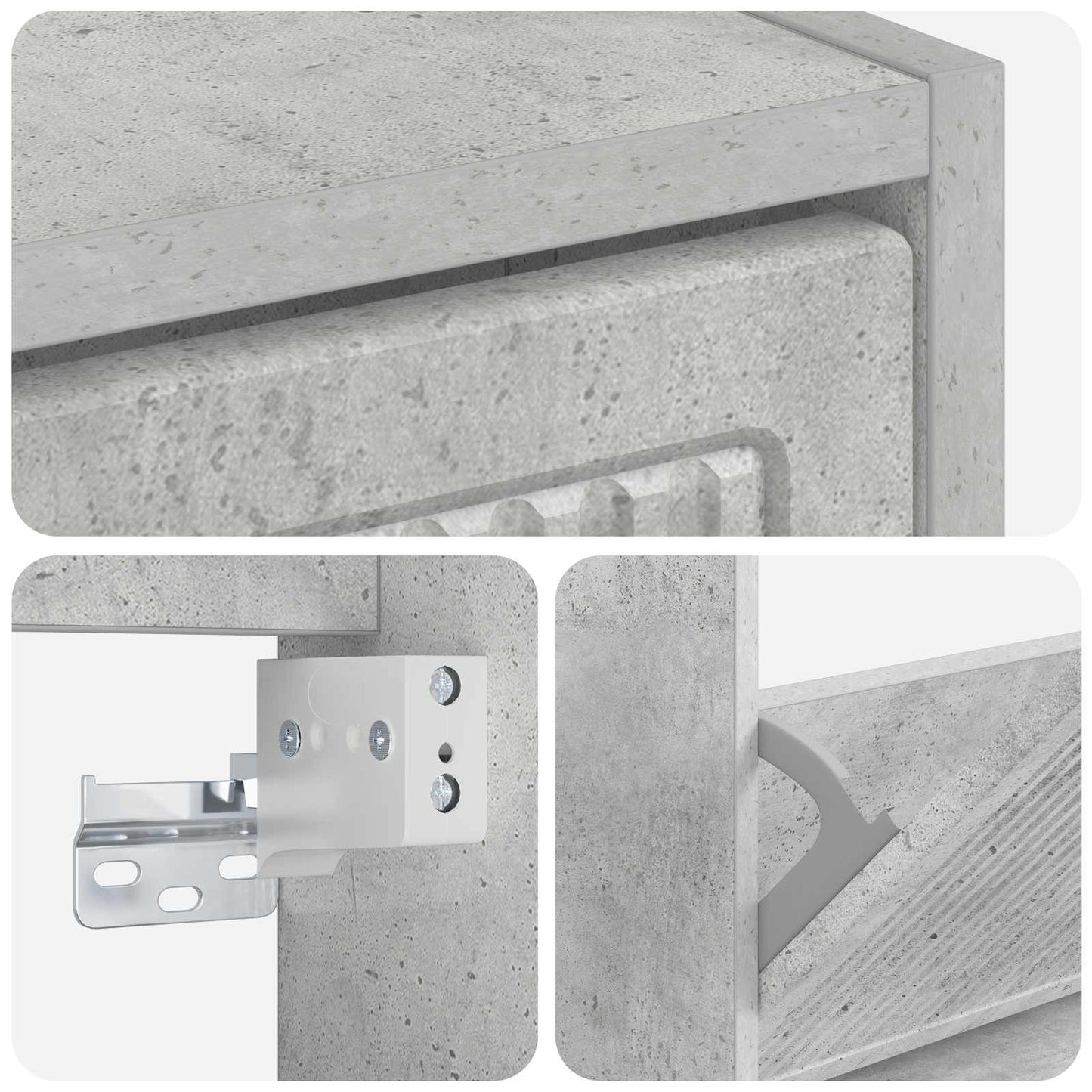 Wandgemonteerde Schoenkast EDE 71 x 17 x 86 cm Bewerkt hout