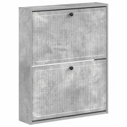 Wandgemonteerde schoenenkast EDE 71x17x86 cm grijs bewerkt hout