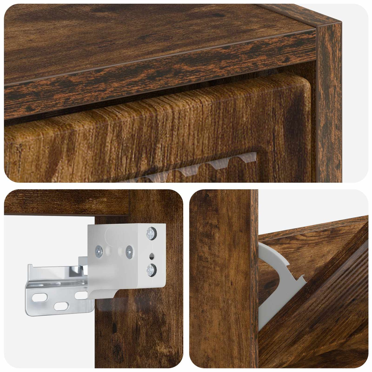 Wandgemonteerde Schoenkast EDE 71 x 17 x 86 cm Bewerkt hout