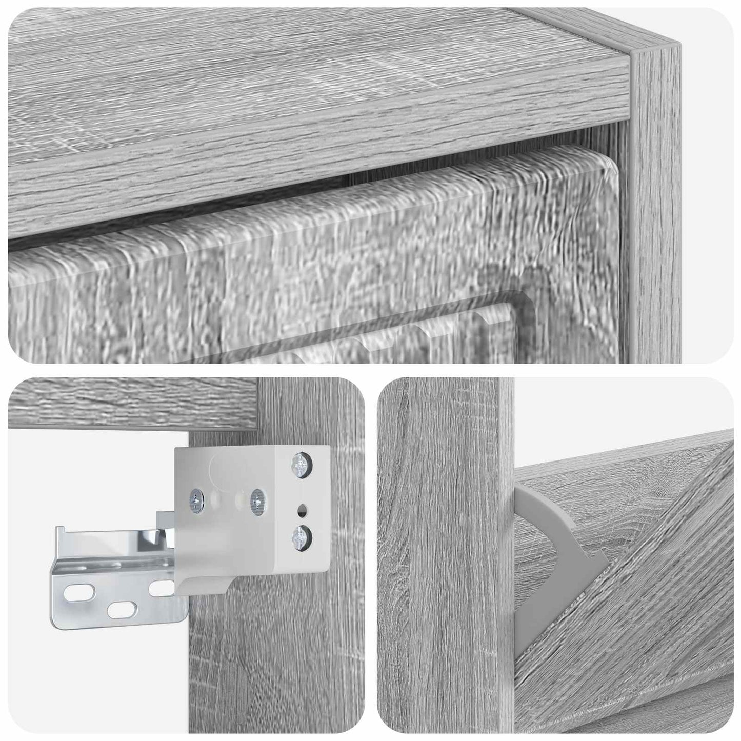 Wandgemonteerde Schoenkast EDE 71 x 17 x 86 cm Bewerkt hout