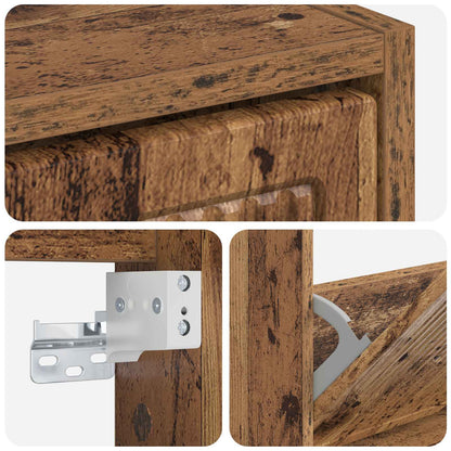 Wandgemonteerde Schoenkast EDE 71 x 17 x 86 cm Bewerkt hout