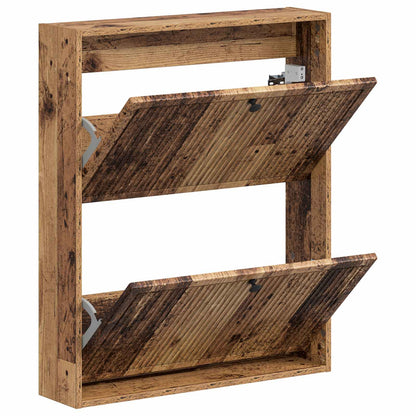Wandgemonteerde Schoenkast EDE 71 x 17 x 86 cm Bewerkt hout
