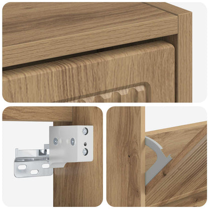 Wandgemonteerde Schoenkast EDE 71 x 17 x 86 cm Bewerkt hout